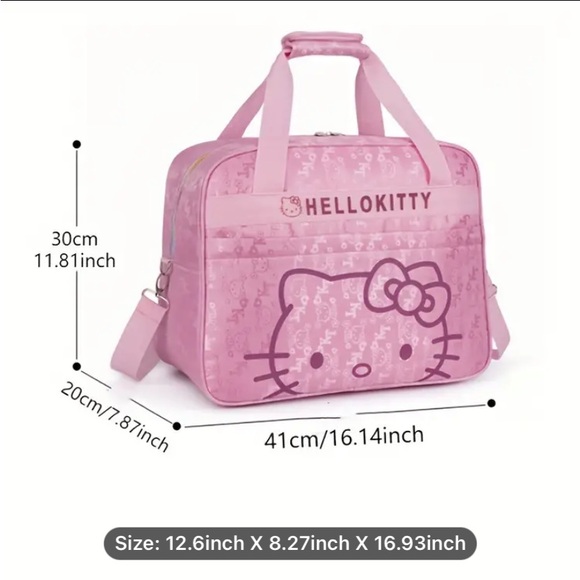 Hello Kitty Luggage Bag, Large Capacity Zipper Travel Bag, Women's Waterproof - Picture 1 of 6